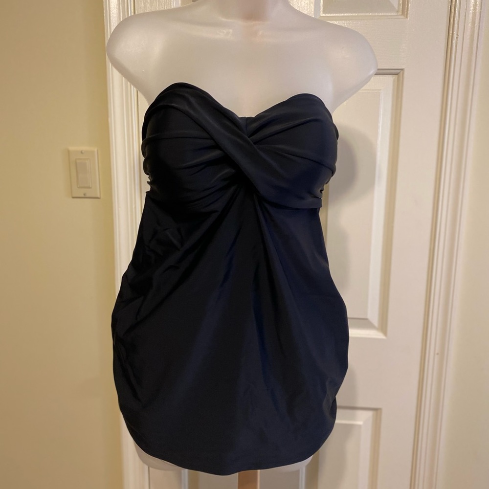 NWOT Old Navy - Maternity black strapless swim tankini top & built bra, Size: L